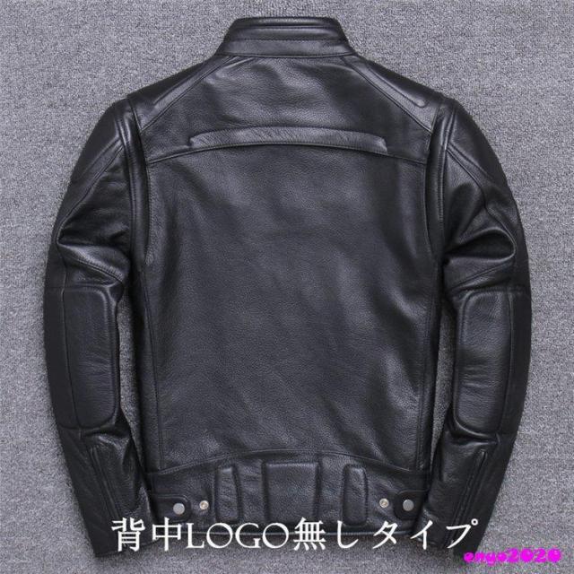 革ジャン レザージャケット バイクジャケット ライダース ジャケット 本革 牛革 防風 防寒 バイクウェア レザー お洒落 革ジャン メンズ_18