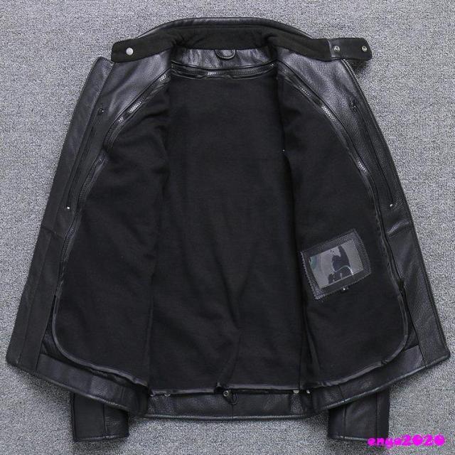革ジャン レザージャケット バイクジャケット ライダース ジャケット 本革 牛革 防風 防寒 バイクウェア レザー お洒落 革ジャン メンズ_2