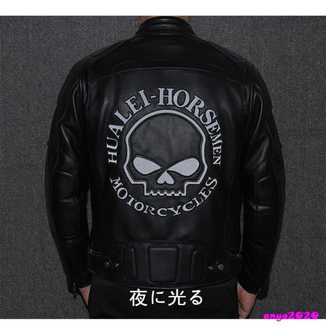 革ジャン レザージャケット バイクジャケット ライダース ジャケット 本革 牛革 防風 防寒 バイクウェア レザー お洒落 革ジャン メンズ_6