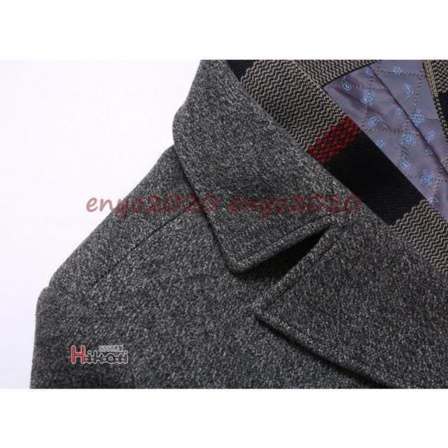 チェスターコート メンズ ウール アウター ビジネスコート 冬服 秋服 中綿入 40代 50代 防寒 暖かい マフラー脱着可_10