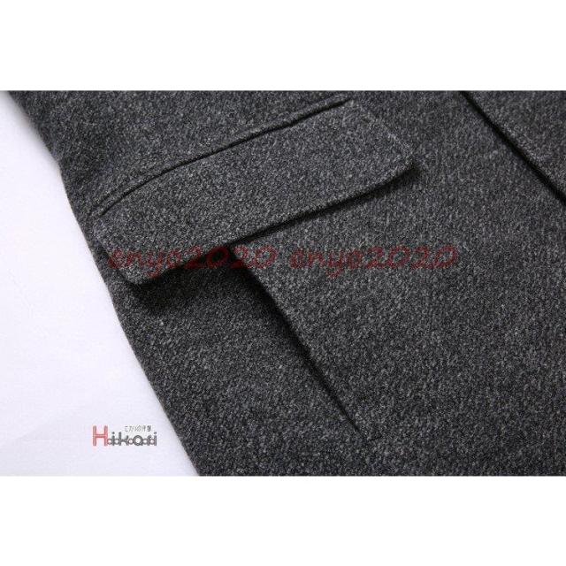 チェスターコート メンズ ウール アウター ビジネスコート 冬服 秋服 中綿入 40代 50代 防寒 暖かい マフラー脱着可_11