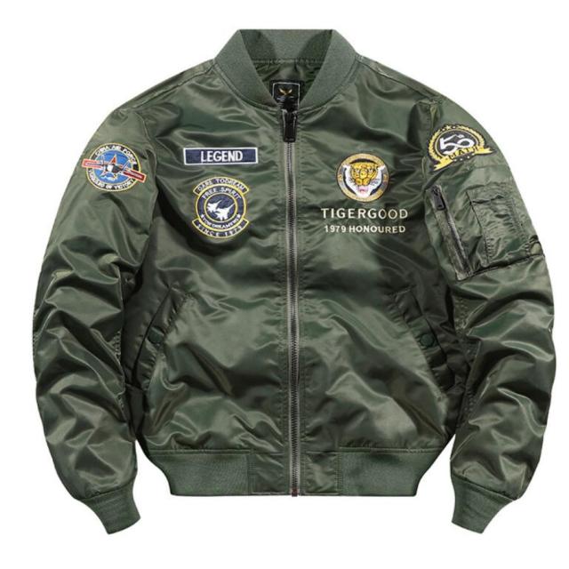 スカジャン 長袖 メンズ ミリタリー スカジャンブルゾン 光沢 フライトジャケット バイク