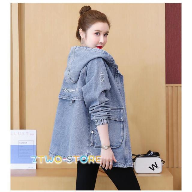 デニムジャケット レディース ロング デニムコート ジージャン 長袖 ゆったり アウター カジュアルジャケット 春秋冬 春秋新作