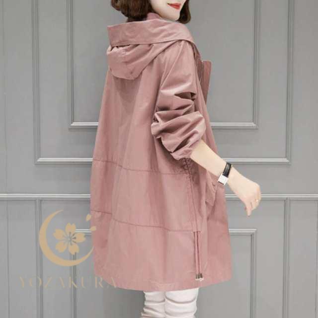 マウンテンパーカー レディース モッズコート フード付き ジャケット コート 春 秋 薄手 アウター ミドル丈 ウインドブレーカー ブルゾン ジップア