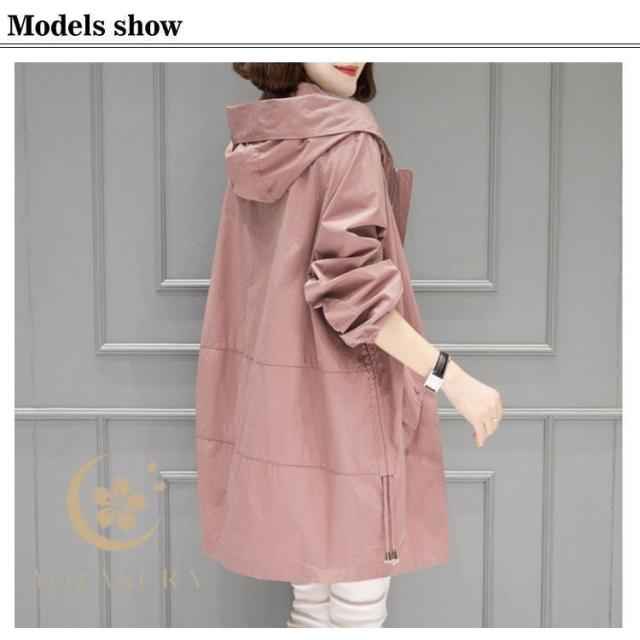 マウンテンパーカー レディース モッズコート フード付き ジャケット コート 春 秋 薄手 アウター ミドル丈 ウインドブレーカー ブルゾン ジップア