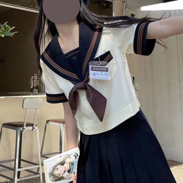 女子高生 制服 セーラー服 女子高校生 学生服 半袖/長袖 セットアップ ...