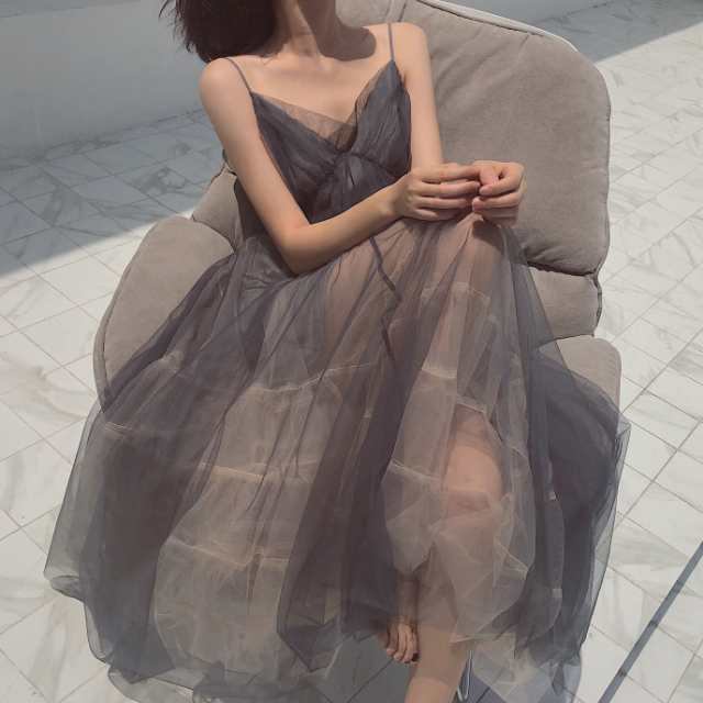 ワンピース ノースリーブ 夏 きれいめ aライン ワンピドレス キャミワンピ ロング ロング丈 襟なし フレア Aライン 裾ワイド バックシャの通販は