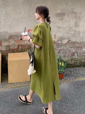 ワンピース レディース ワンピドレス シャツワンピース フレアワンピース ロジスワンピ 送料無料 個性的 春服 夏服 ミモレ ロング 袖ありの通販は