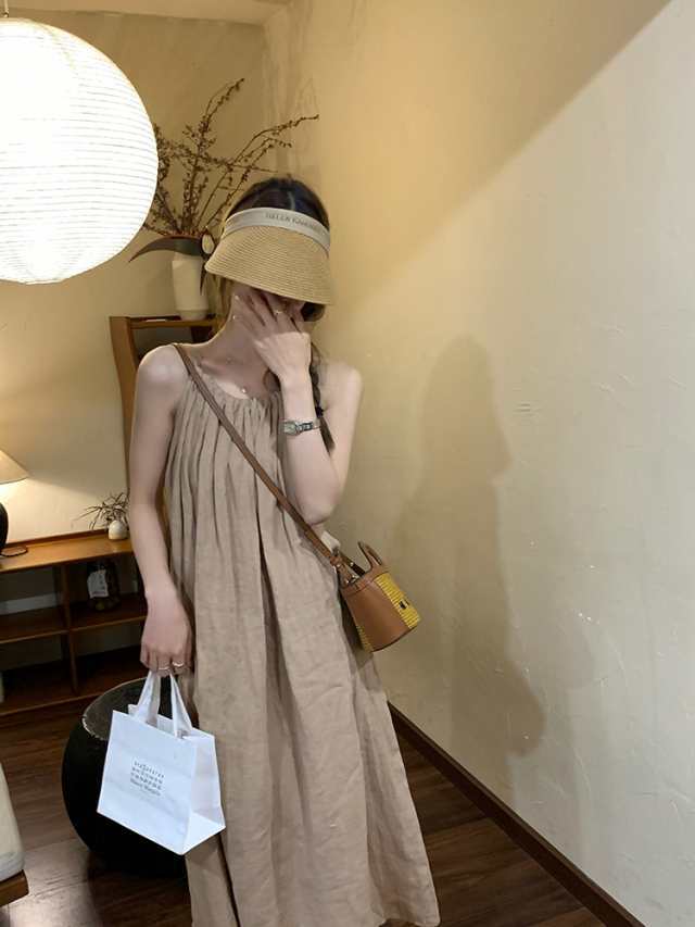送料無料 個性的 夏服 ワンピース ワンピドレス フレアワンピース キャミワンピ ロジスワンピ ロング アンクル 袖なし ノースリーブ Uネの通販は