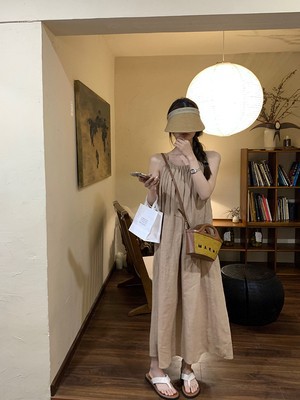 送料無料 個性的 夏服 ワンピース ワンピドレス フレアワンピース キャミワンピ ロジスワンピ ロング アンクル 袖なし ノースリーブ Uネの通販は