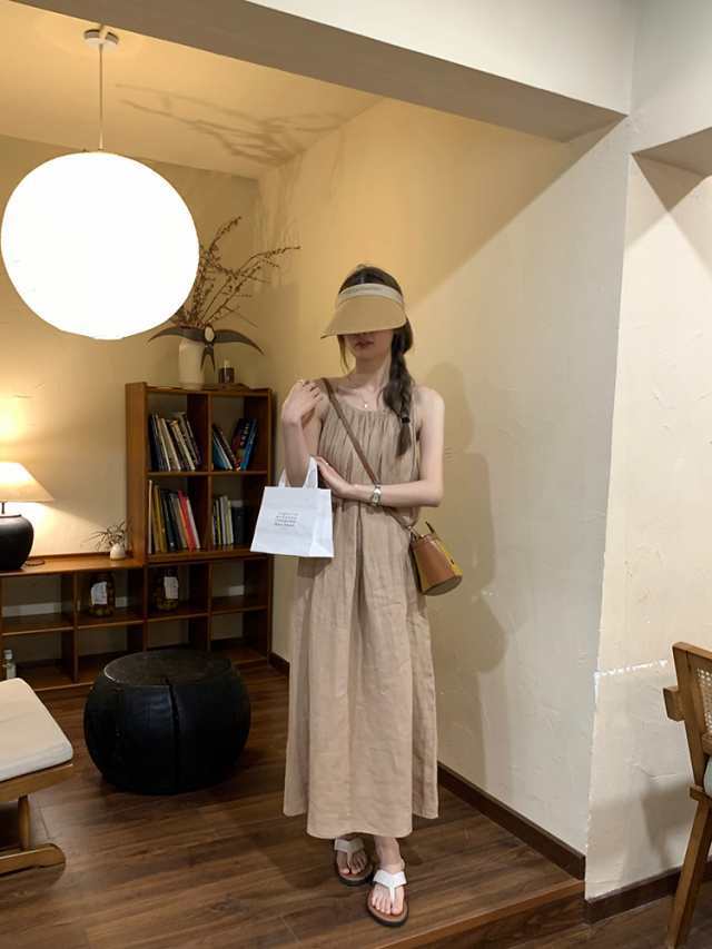 送料無料 個性的 夏服 ワンピース ワンピドレス フレアワンピース キャミワンピ ロジスワンピ ロング アンクル 袖なし ノースリーブ Uネの通販は
