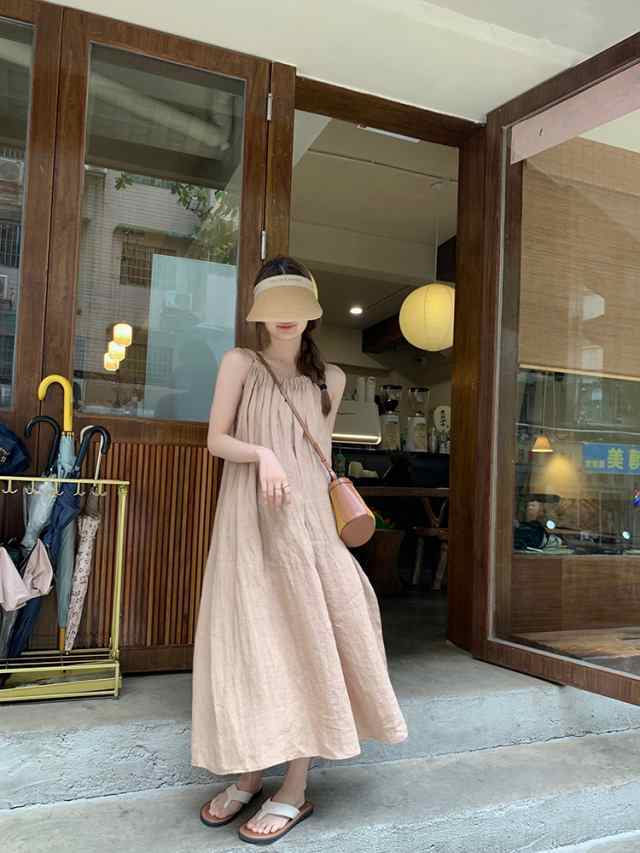 送料無料 個性的 夏服 ワンピース ワンピドレス フレアワンピース キャミワンピ ロジスワンピ ロング アンクル 袖なし ノースリーブ Uネの通販は