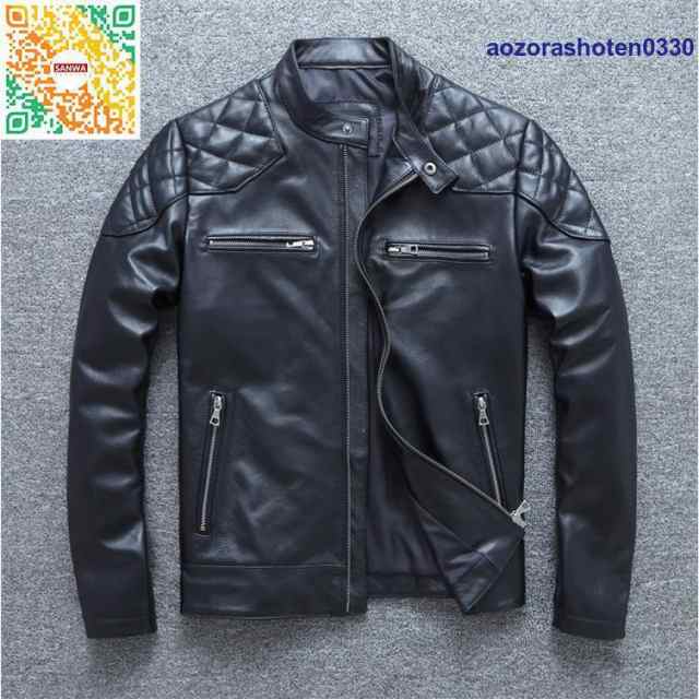 牛革 メンズ革ジャン 本革 秋冬 レザージャケット ライダース