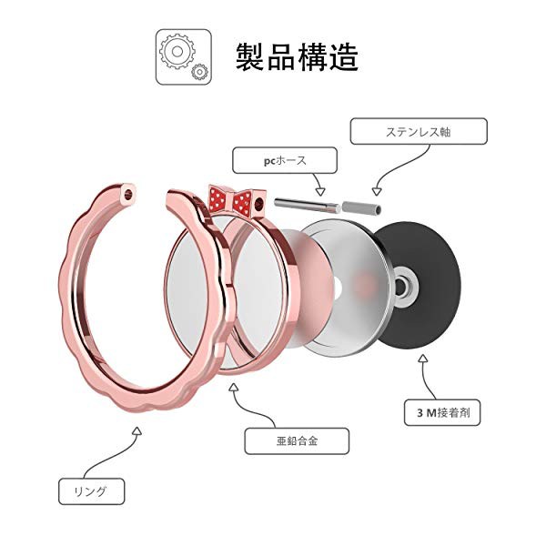 スマホ リング バンカーリング ホールドリング 指輪リング スタンド機能 鏡機能 落下防止 ホルダー かわいい おしゃれ 蝶 ロー の通販はau Pay マーケット Lavett