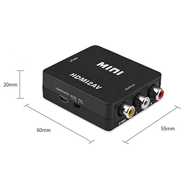 HDMI to AV コンバーター RCA変換アダプタ 1080P対応 PAL/NTSC切り替え