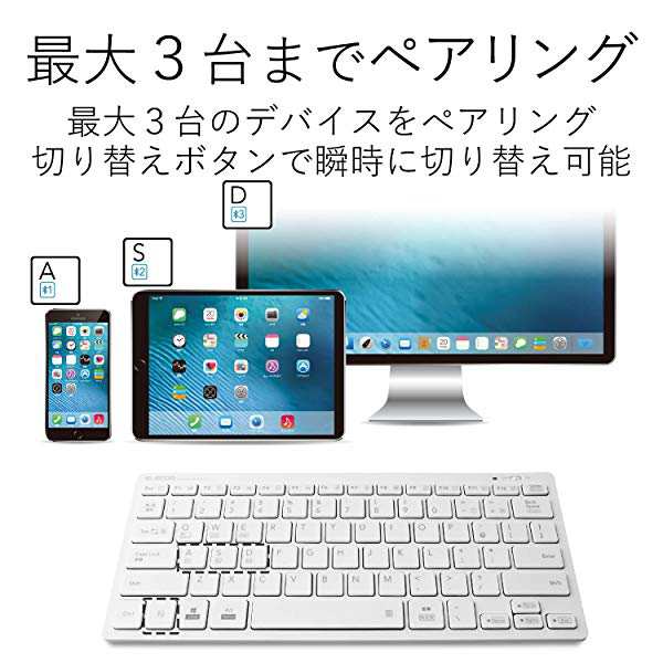 キーボード Bluetooth パンタグラフ ミニキーボード Windows・Mac・iOS・Android対応 軽量モデル ホワイト  TK-FBP102XWH エレコム ELECOMの通販はau PAY マーケット - nogistic