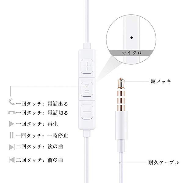 Iphone イヤホン Iphone Ipod Android用イヤホン イヤホン リモコン付き マイク付き ステレオイヤフォン ヘッドホン コンパ の通販はau Pay マーケット Lavett