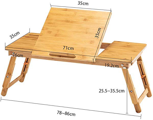 ノートパソコンデスク 竹製 ベッドテーブル ローテーブル 折りたたみ式