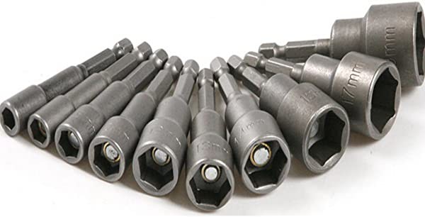ソケットアダプター 六角シャンク 6mm〜19mm 10本セット