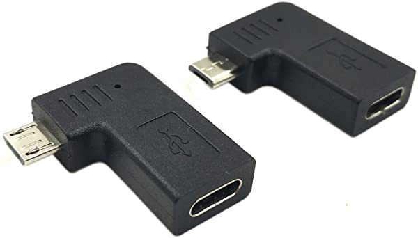 春のコレクション 2個 90度角度付き L字型 マイクロUSB Type C 変換コネクタ