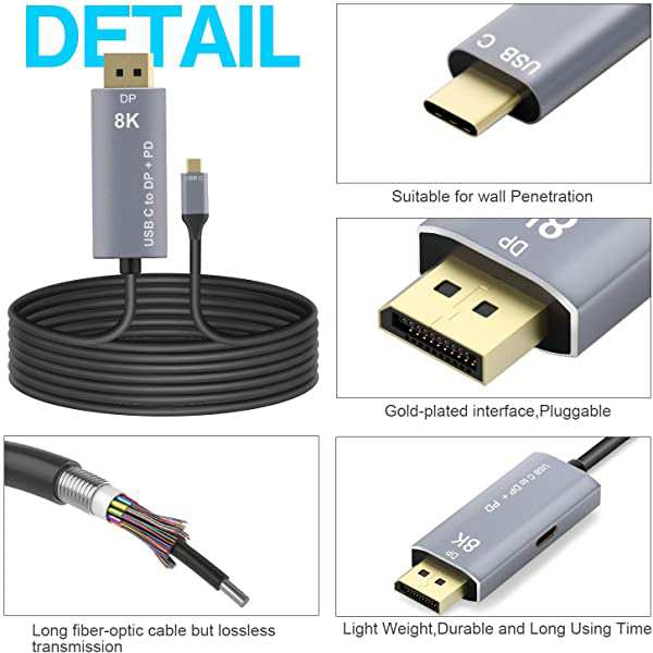 Angusplay DisplayPortケーブルUltra HD 8K 銅コードDP 1.4 8K 60Hz 4K