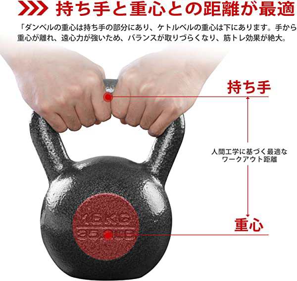 ケトルベル 16kg 一体型鋳鉄 ジムや自宅に最適の通販はau PAY