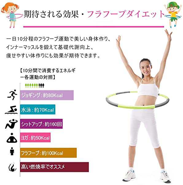 フラフープ 大人用 サイズ調整可 組み立て式 ダイエット 体操用品