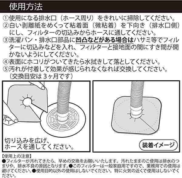 排水口カバーフィルター3枚入 抗菌 消臭 簡単装着 虫対策 洗濯機 キッチン 洗面 カット可 ブルー 送料無料の通販はau PAY マーケット -  nogistic