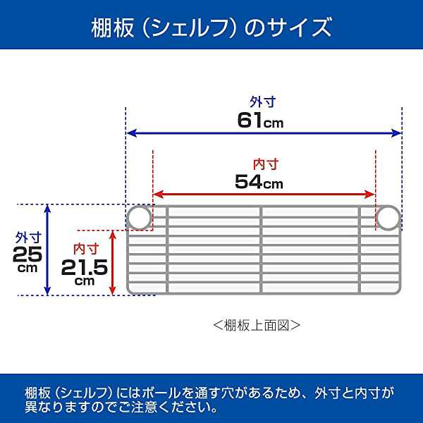 ルミナス ポール 径25mm用パーツ 特殊棚板 ハーフシェルフ 幅 奥行61cm用(スリーブ無し) 幅61×奥行25cm の通販はau PAY  マーケット - nogistic