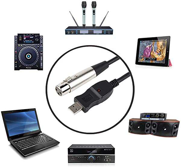 入園入学祝い USB マイクロフォンケーブル ケーブル 3M XLRプラグ マイクロフォンオーディオケーブル USB変換ケーブル PCマイク用  スタジオ録音 送料無料