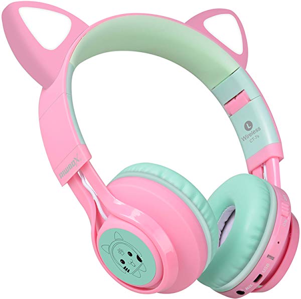 猫耳ヘッドホン 子供用 ヘッドホン Bluetooth5 0 三色変換 Led付き ワイヤレス マイク内蔵 折り畳み式 音量制御 聴力保護 高音質 の通販はau Pay マーケット Lavett