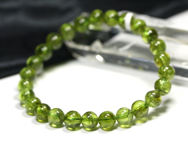 ☆高品質☆【天然石 ブレスレット】ペリドット (3A) (約6.5〜7mm