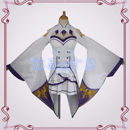Re：ゼロから始める異世界生活 エミリア コスプレ衣装  高品質 新品 Cosplay アニメ イベント パーティー 仮装