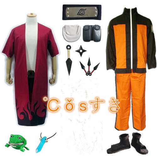 NARUTO -ナルト-ナルト仙人モード　コスプレ衣装　全部セット COS 高品質 新品 Cosplay アニメ コスチューム