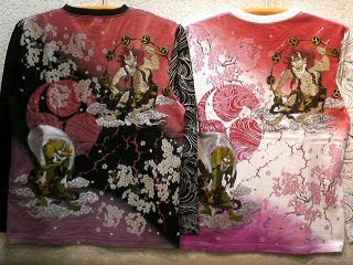 華鳥風月　和柄Tシャツ長袖 風神雷神刺繍の通販は 9,800円