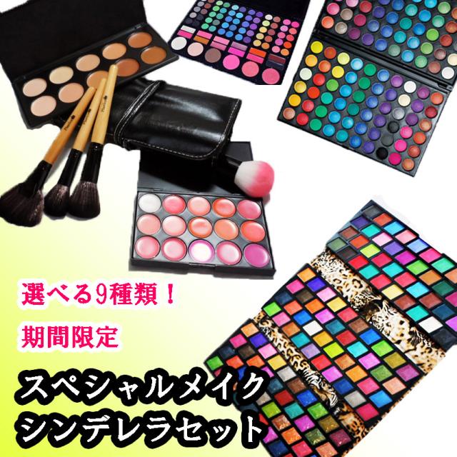 メイクパレット 送料無料 期間限定 シンデレラセット 最大145色 選べる組み合わせ 9種類 メイク スターターセット コンシーラー リップパレット メイクブラシ ギフトラッピング可能