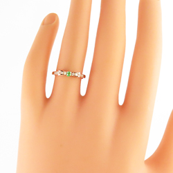 リボンリング カラーストーンリング リボンモチーフ 誕生石 10金 ゴールド ピンキーリング 指輪 3号〜 ダイヤモンド 送料無料の通販は