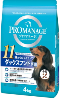 マースジャパン　プロマネージ　１１歳からのミニチュアダックスフンド専用　４ｋｇｘ３個（ケース販売）　ＫＰＭ９０