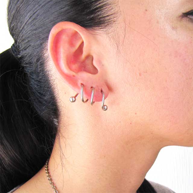 タイムセール 店内ポイント最大10倍 送料無料 ボディピアス トリプルスパイラルバーベル 16g 14g ボディーピアス 軟骨ピアス ヘリの通販はau Pay マーケット ピアス専門店ピアッシングナナ