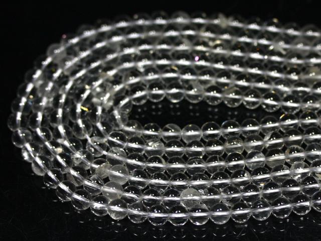 丸ビーズ】ヒマラヤ水晶 8mm (カンチェンジュンガ産) (鑑別済) (半連 