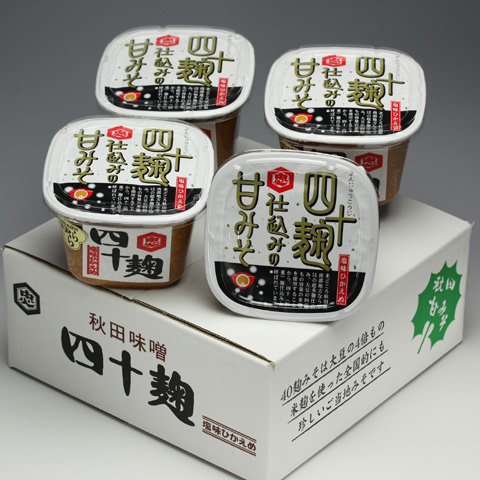 送料無料 調味料 四十麹みそ750ｇ×4カップ詰 秋田県 味噌 ミソ/ 贈り物 グルメ ギフト