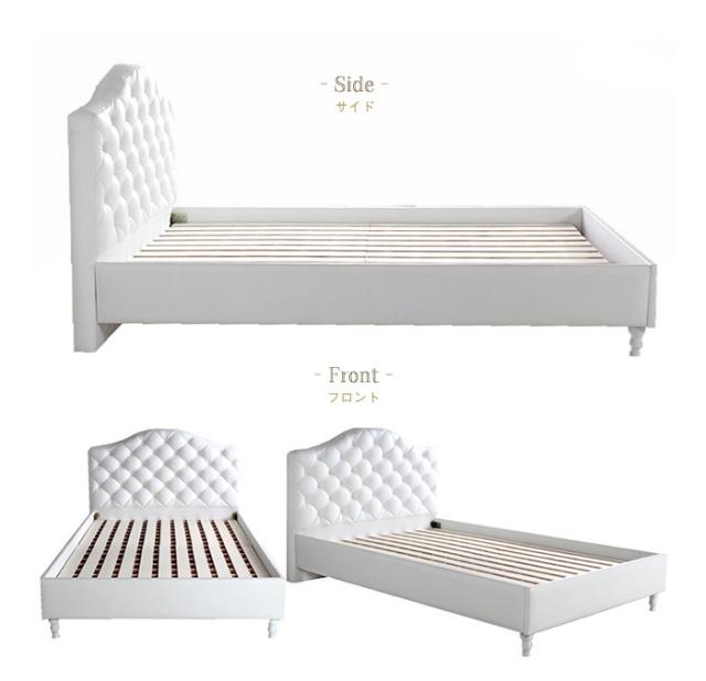 ベッド レザーベッド セミダブルベッド ブラック ホワイト