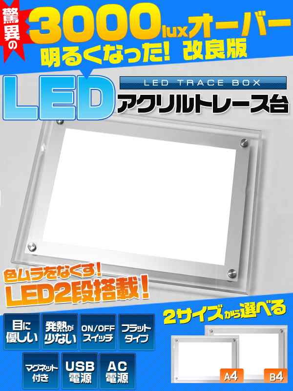 サイズ Ledトレース台 乾電池 Usb電源 Ac電源で使えるアクリルライトボックス ディスプレイに Trcb001 の通販はau Pay マーケット Wil Mart スマホグッズやペット商品など新商品入荷中