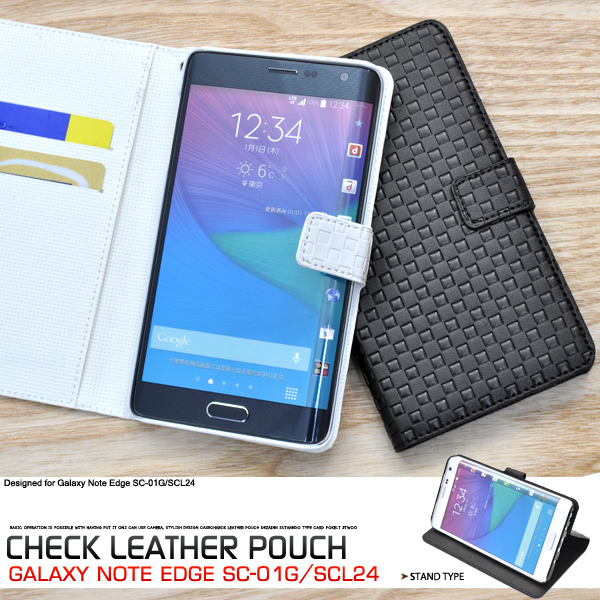 Galaxy Note Edge Scl24 Au Sc 01g Docomo 用 市松模様デザインスタンドケースポーチ ギャラクシー ノート エッジ用手帳型の通販はau Pay マーケット Wil Mart スマホグッズやペット商品など新商品入荷中