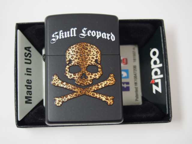 ジッポーZippo SKULL Leopard スカルレパード 豹 黒BK新品USAの通販は