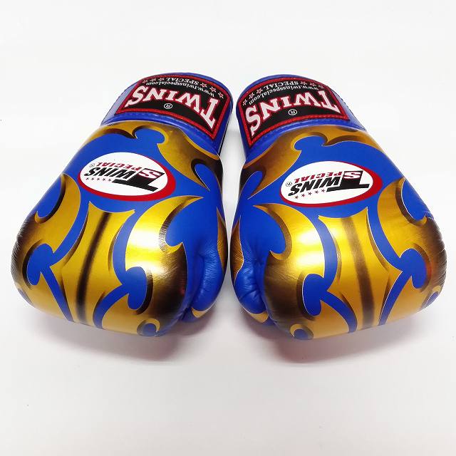 新品 正規 TWINS 本格 ボクシンググローブ MT青金 /サイズ選択/8/10/12/14/16/大人用/子供用/ムエタイ/本革製/マジックテープ式/通販