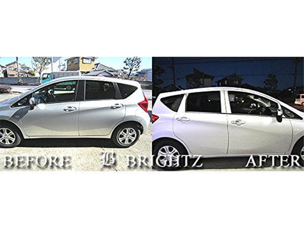 BRIGHTZ ノート E12 NE12 超鏡面ステンレスメッキピラーパネル バイザー無用 8PC PIL−SIL−269の通販は BRIGHTZ ノート E12 NE12 超鏡面ステンレスメッキピラーパネル バイザー無用 8PC PIL−SIL−269の通販は