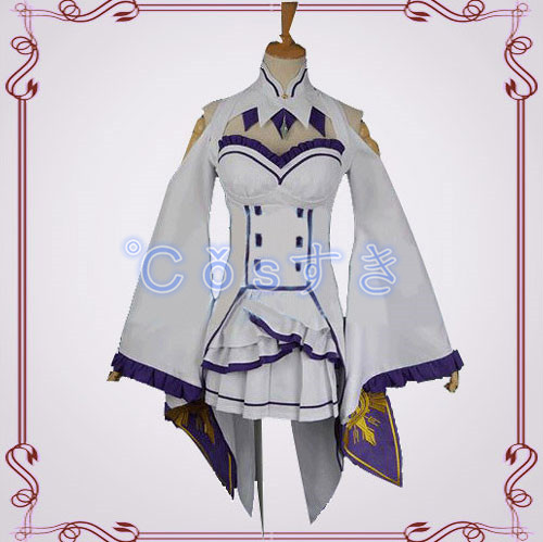 Re：ゼロから始める異世界生活 エミリア コスプレ衣装 高品質 新品 Cosplay アニメ イベント パーティー 仮装　_1