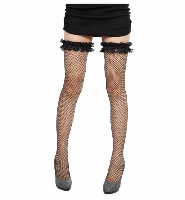 即納】ガーター 美脚 フリル ストッキング セクシー sexy デザイン柄 網タイツ ニーハイ レース 黒 コスプレ ハロウィン クの通販はau  PAY マーケット - ウィッグ通販ピンキー＆リファイン | au PAY マーケット－通販サイト