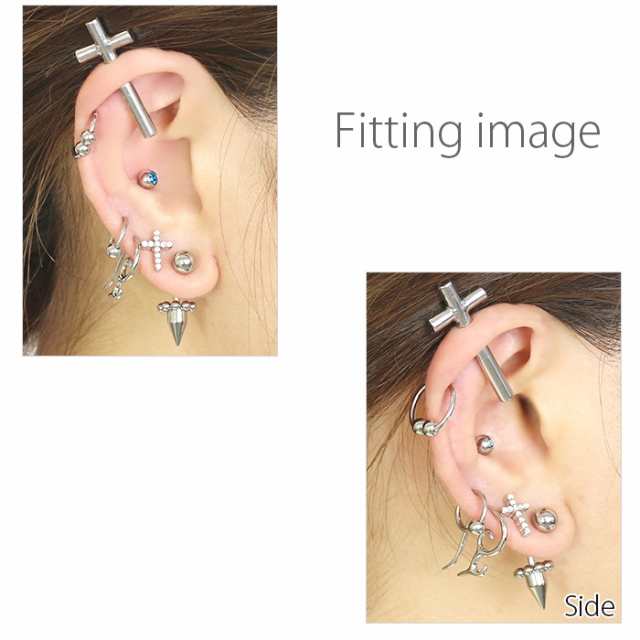 ボディピアス たっとし 軟骨ピアス［14G 16G ］ゆるいカーブを